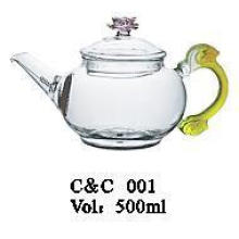 C&C 001 Glass Teapots, Single Wall Glass Coffee Pot, Heat-Resistant High Borosilicate Teapot